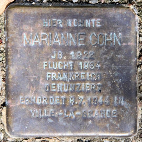 Stolperstein en memoria de Marianne Cohn