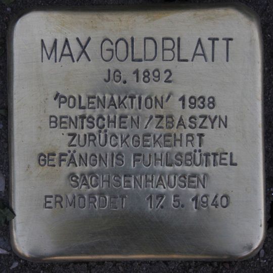 Stolperstein em memória de Max Goldblatt
