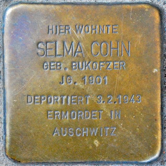 Stolperstein en memoria de Selma Cohn