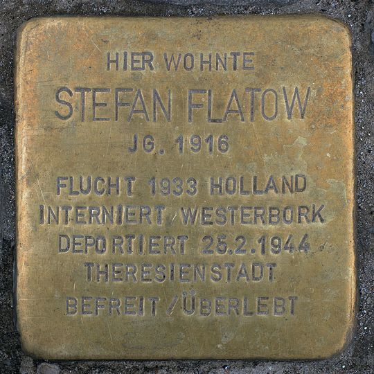 Stolperstein dedicated to Stefan Flatow