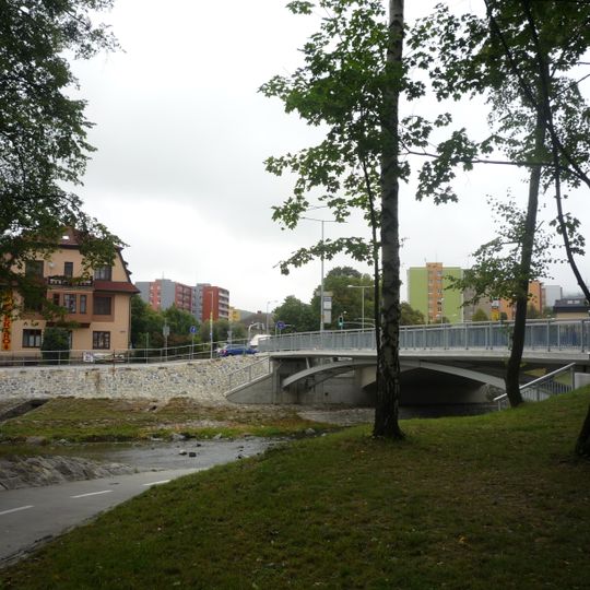 Bridge of Nádražní street over the Rožnovská Bečva in Rožnov pod Radhoštěm