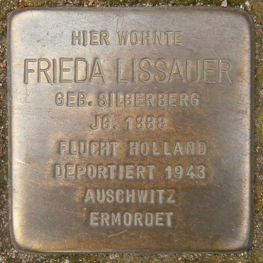 Stolperstein en memoria de Frieda Lissauer