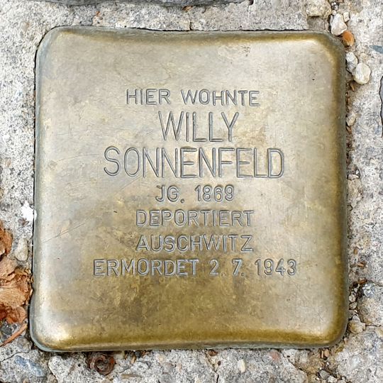 Stolperstein en memoria de Willy  Sonnenfeld