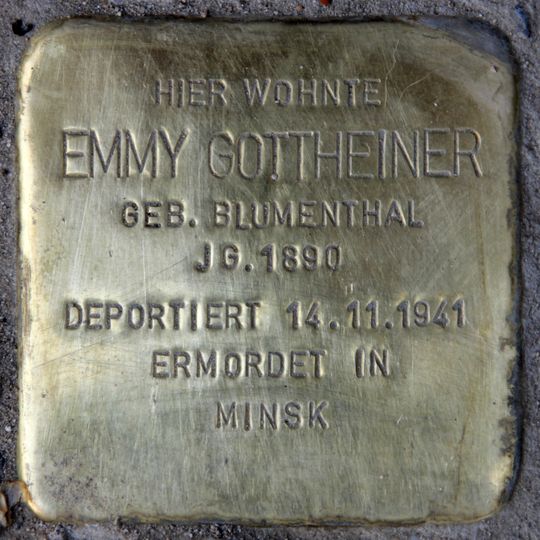 Stolperstein dedicated to Emmy Gottheiner