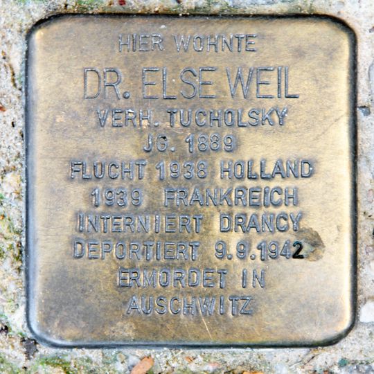 Stolperstein dedicated to Else Weil