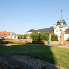Castle terrace with sculptures in Manětín
