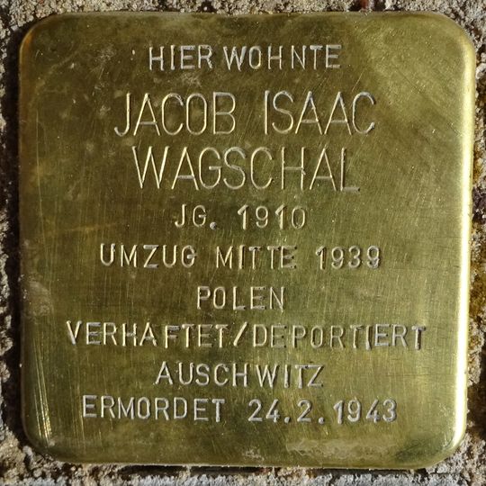 Stolperstein en memoria de Jacob Isaac Wagschal