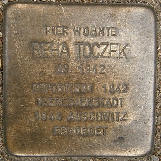 Stolperstein dedicated to Reha Toczek