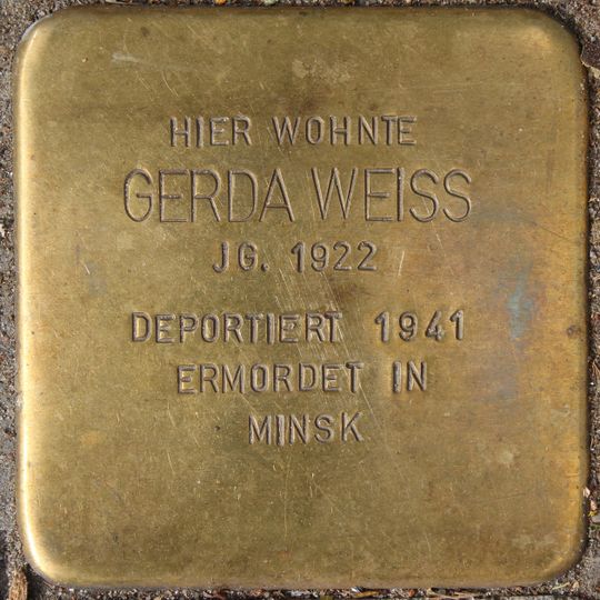 Stolperstein dedicated to Gerda Weiss