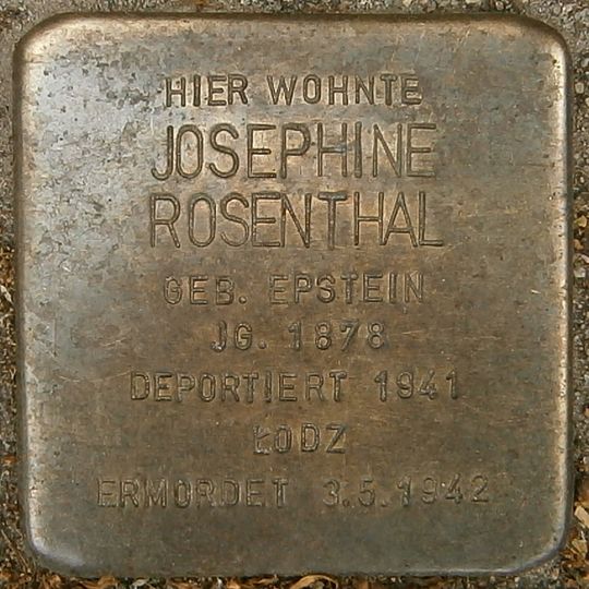 Stolperstein à la mémoire de Josephine Rosenthal