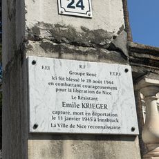 Plaque commémorative Émile Krieger
