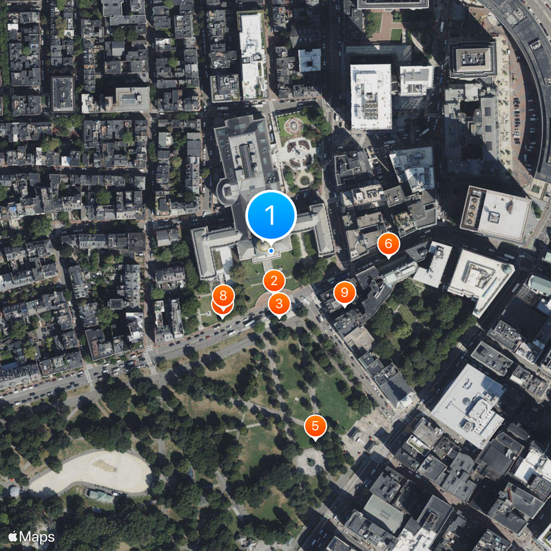 Timeline of Boston history Map