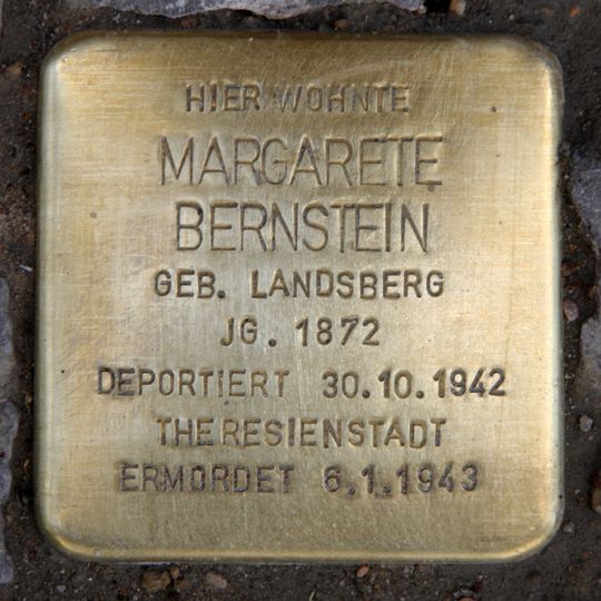 Stolperstein dedicated to Margarete Bernstein