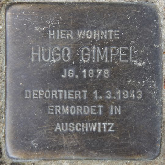 Stolperstein à la mémoire de Hugo Gimpel