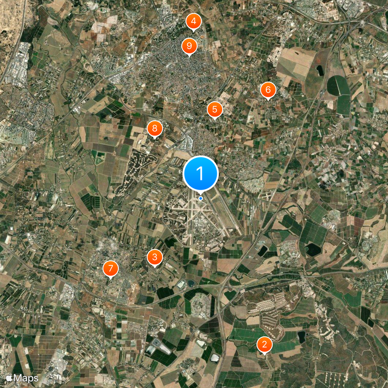 Tel Nof Airbase Map