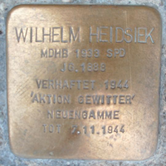 Stolperstein für Wilhelm Heidsiek