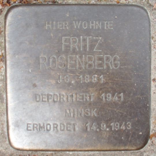 Stolperstein dedicated to Fritz Rosenberg