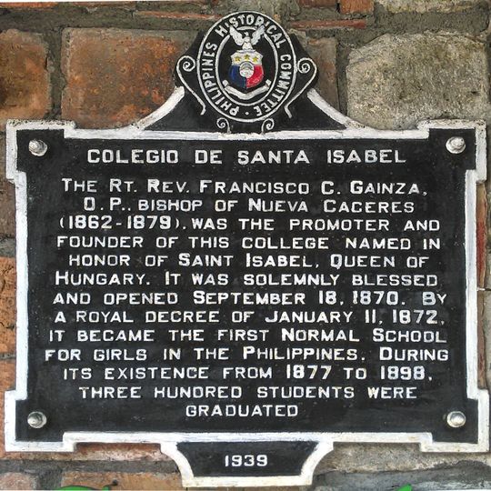 Colegio de Santa Isabel historical marker