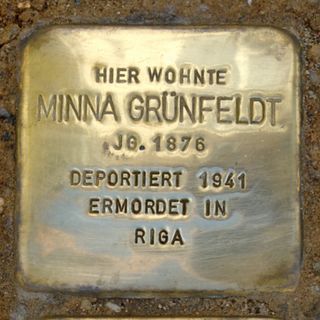 Stolperstein dedicated to Minna Grünfeldt