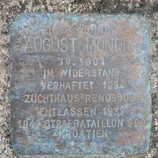 Stolperstein dedicated to August Mondry