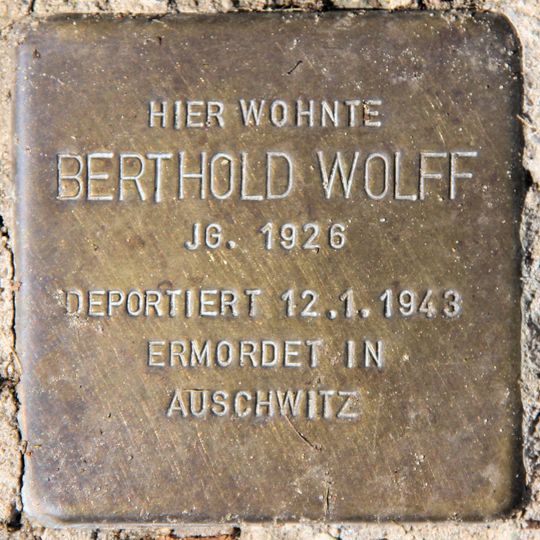 Stolperstein dedicated to Berthold Wolff