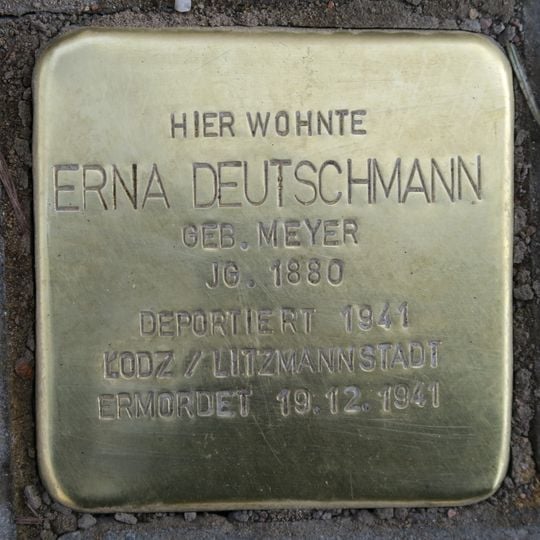 Stolperstein dedicated to Erna Deutschmann