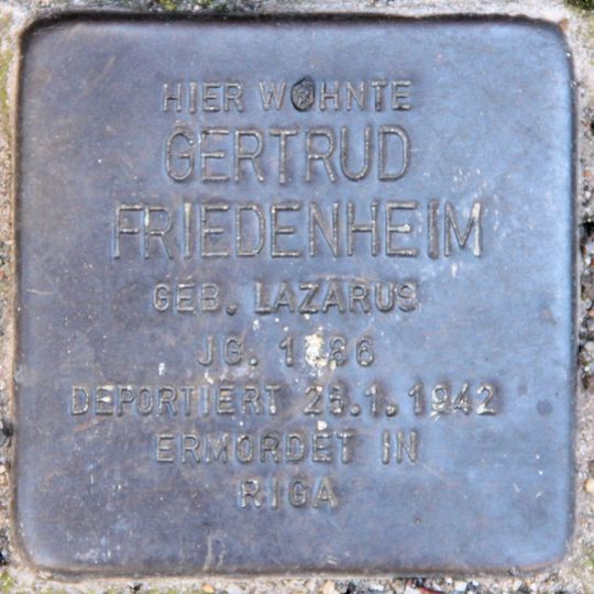 Stolperstein em memória de Gertrud Friedenheim