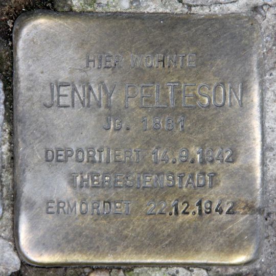 Stolperstein dedicated to Jenny Pelteson