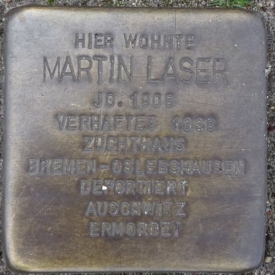 Stolperstein à la mémoire de Martin Laser