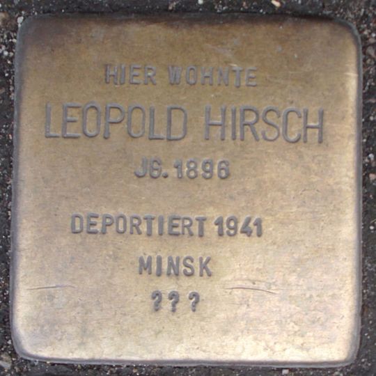 Stolperstein dedicated to Leopold Hirsch