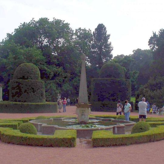 Fountain in the castle courtyard in Buchlovice