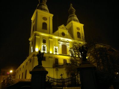At night