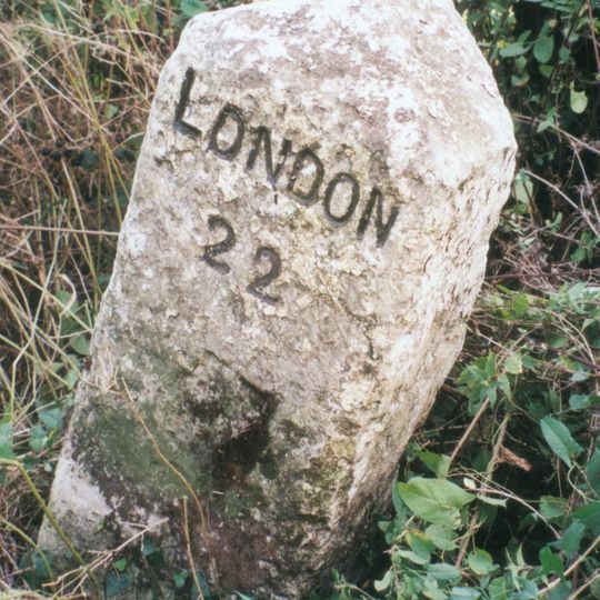 Milestone, Amersham Road; parish boundary with St Peter
