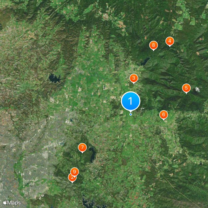 Yarra Valley Mapa