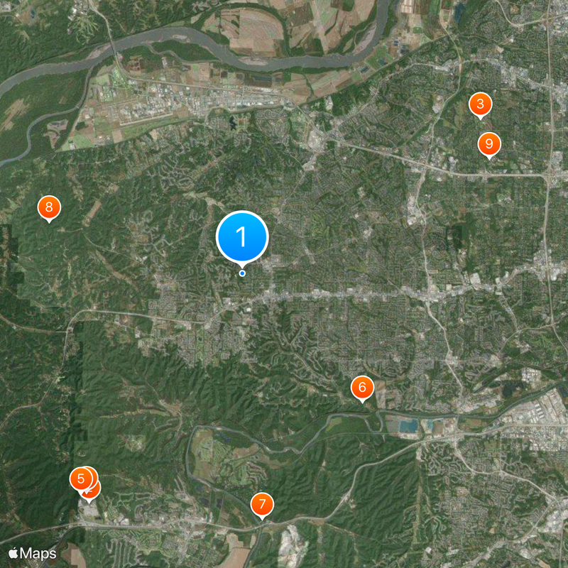 Area code 636 Map