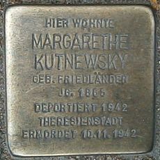 Stolperstein dedicated to Margarethe Kutnewsky