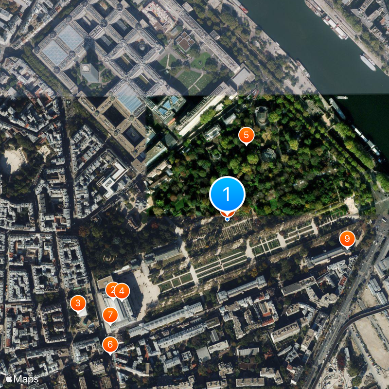 Jardim das Plantas de Paris Mapa
