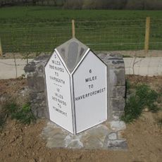 Milepost near High Toch Farm