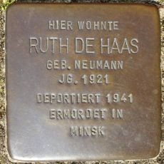 Stolperstein dedicated to Ruth de Haas