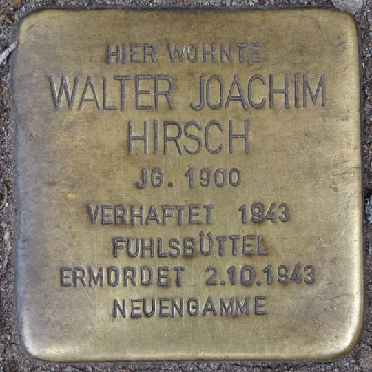 Stolperstein en memoria de Walter Joachim Hirsch