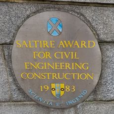 Commemorating plaque marking the Marischal Street Bridge winning the Saltire Award
