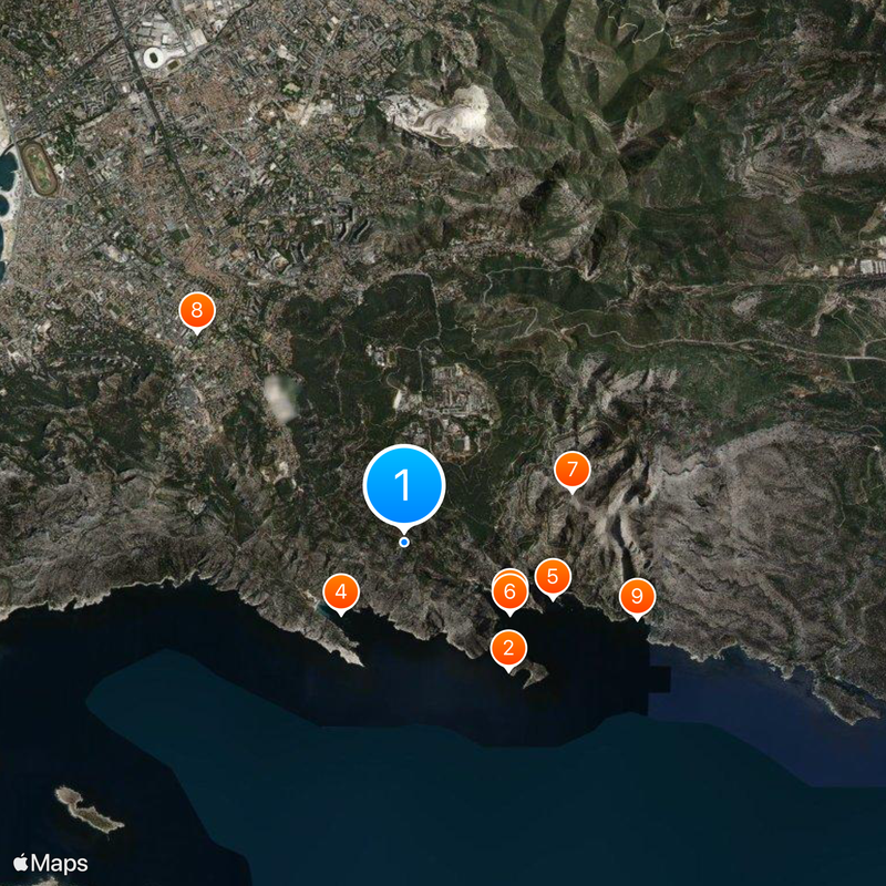 Massif des Calanques Map