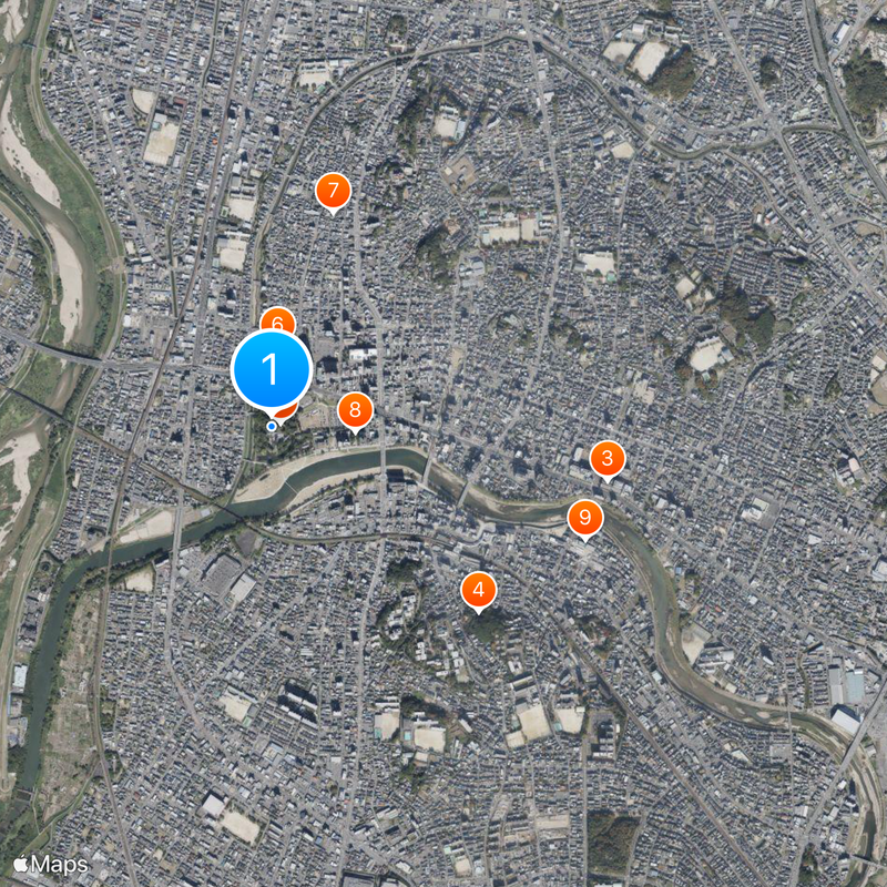 Okazaki Castle Kaart