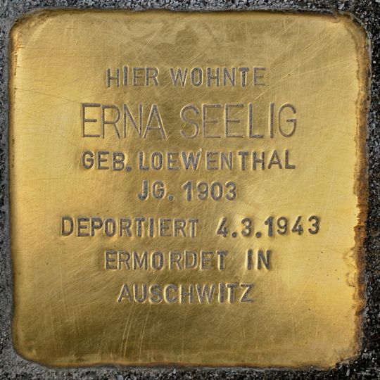 Stolperstein en memoria de Erna Seelig