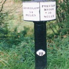 Trent And Mersey Canal Milepost South Of Former Viaduct At Sideway At Sj 8802 4319