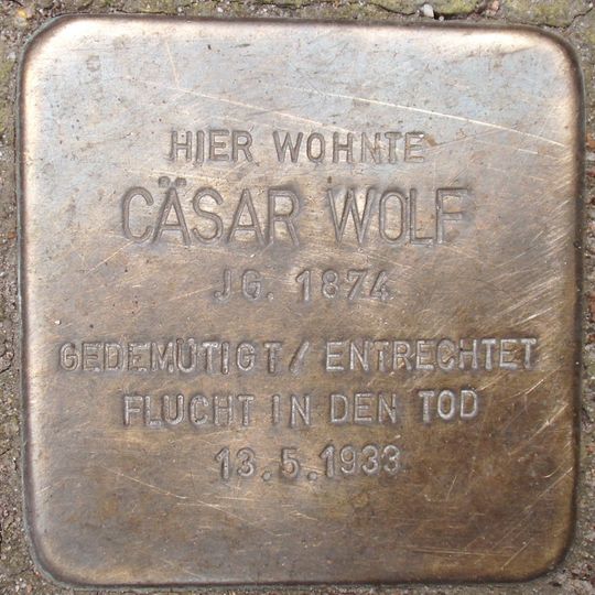 Stolperstein dedicated to Cäsar Wolf