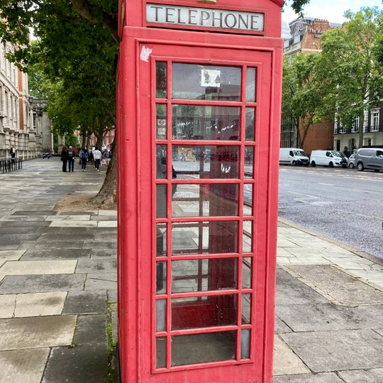 Two K6 Telephone Boxes In Front Of The Victoria And Albert Museum
