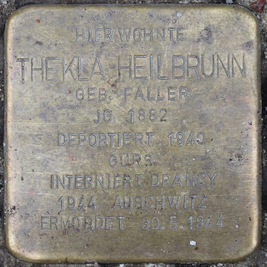 Stolperstein dedicated to Thekla Heilbrunn