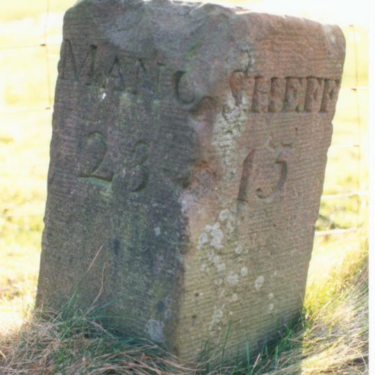 Milestone, Snake Road, Alport Bridge, Woodlands Valley