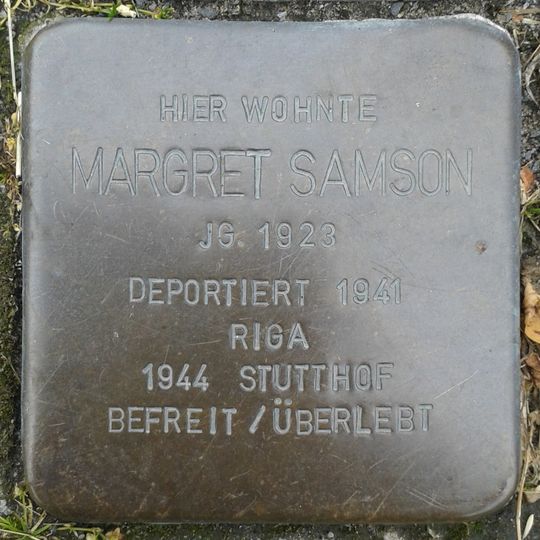Stolperstein dedicated to Margret Samson